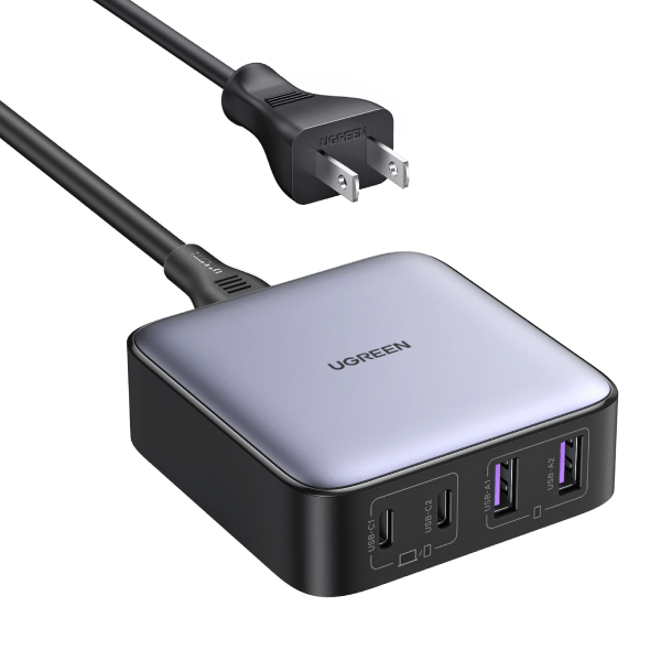 UGREEN 10334 Cargador de 65W serie Nexode 3 Puertos de Carga Rapida 2 USB-C  1 USB-A Tecnologia GaN II Power Delivery 3.0 Quick Charge 4.0 Chip  Confiable y Carga Inteligente Optimiza la Experie