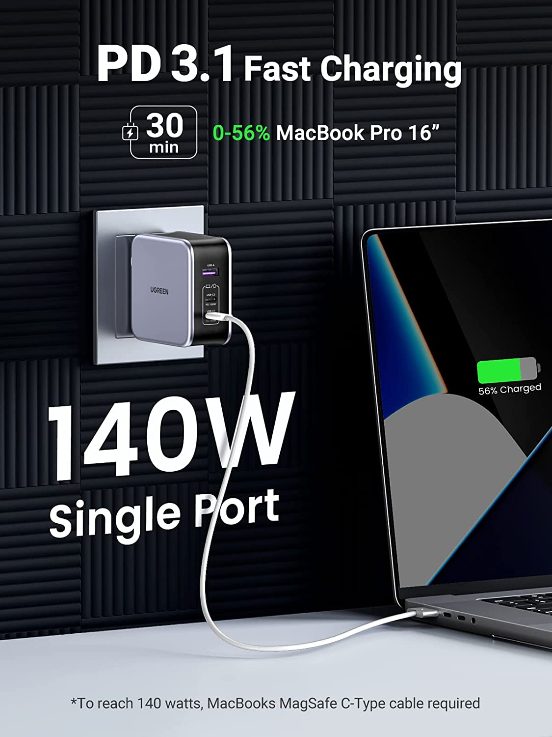 This 140W UGREEN MacBook Pro charger is $40 off for Prime Day