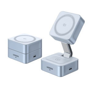 UGREEN MagFlow 2-in-1 Magnetisches Kabelloses Ladegerät (Qi2 25W, MagSafe-kompatibel)