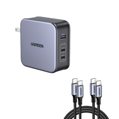 Ugreen Nexode 65W USB C GaN Charger-3 Ports Wall Charger