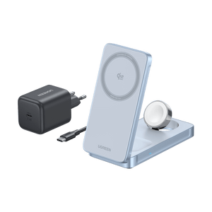 UGREEN MagFlow 3-in-1 Magnetisches Kabelloses Ladegerät (Qi2 25W, MagSafe-kompatibel)