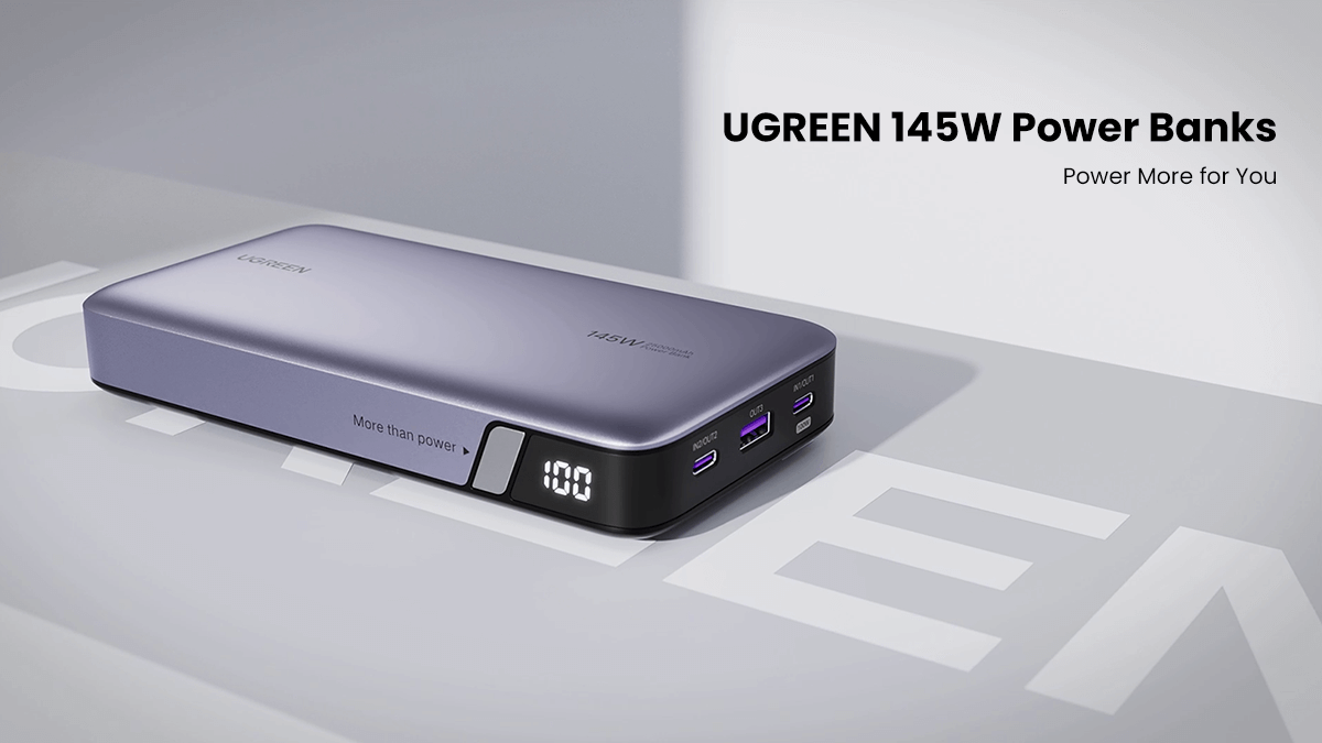 Ugreen 145W Power Bank for Laptop-3 Ports Power Bank