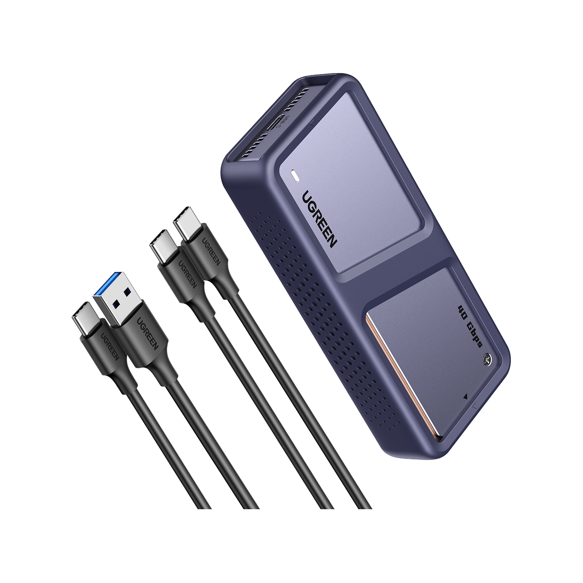 UGREEN Hard Drive Enclosure with Cooling Fan & 2 Cables