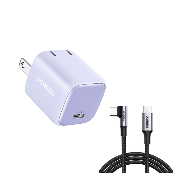 UGREEN Nexode 30W USB C Charger Bundle (Purple)