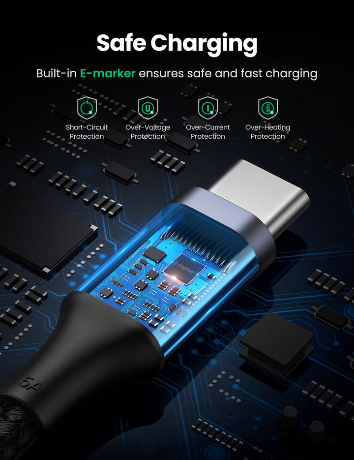 Stichting Nidos  UGREEN Câble USB C vers USB C 5A PD 240W – 100W – 60W 50cm  – 1m – 1,5m – 2m – 3m