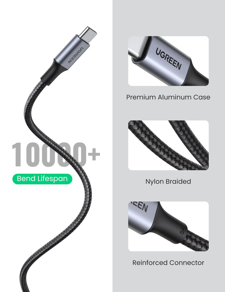 Cable UGREEN 50942 USB-A a USB-C 2m Negro/Gris