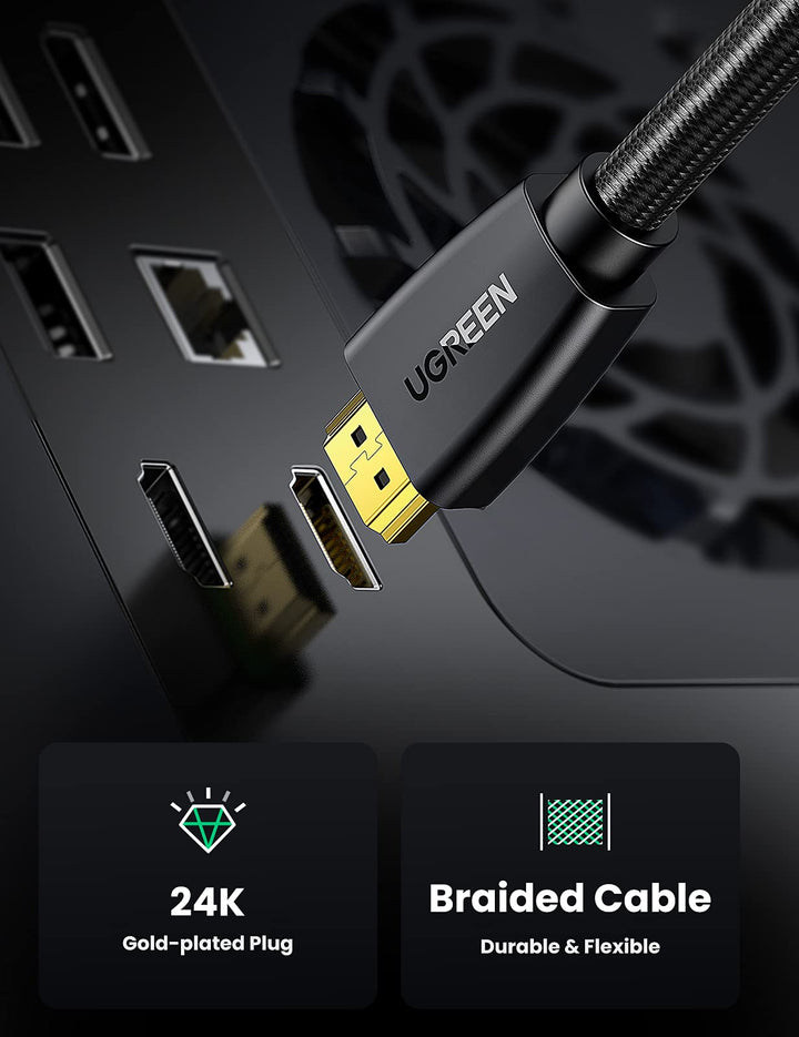 UGREEN Cable HDMI en ángulo recto 4K 90 grados, cable HDMI de alta  velocidad en ángulo descendente, cable HDMI 2.0, 4K @60Hz HD 3D 1080P ARC