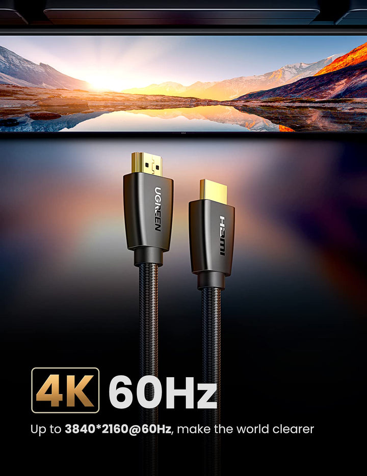 UGREEN Cable HDMI en ángulo recto 4K 90 grados, cable HDMI de alta  velocidad en ángulo descendente, cable HDMI 2.0, 4K @60Hz HD 3D 1080P ARC