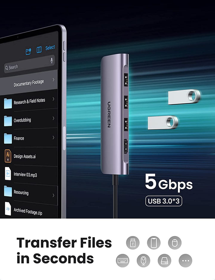 UGREEN 6-in-1 4k 60Hz USB C HUB - Converts your phone into a TV Box 