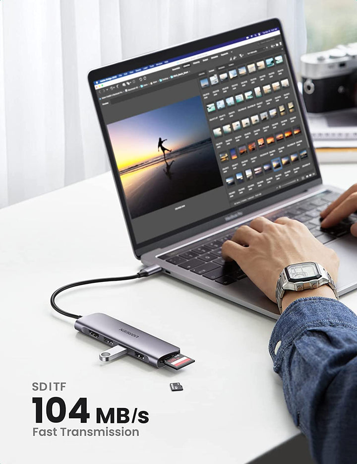 Minisopuru USB C Docking Station Support M.2 NVMe SSD(Not Included), Laptop  Docking Station for MacBook/Windows, Vertical Docking Station with 4K HDMI,  10Gbps USB C, Ethernet,100W PD, USB A, SD/TF. 