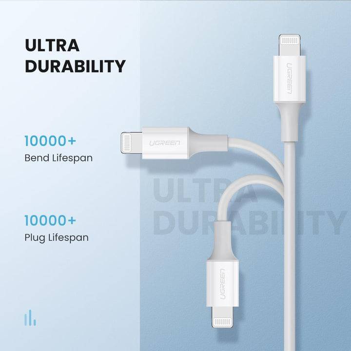 UGreen Charging and Sync Data Cable USB-C to Lightning 1m - White
