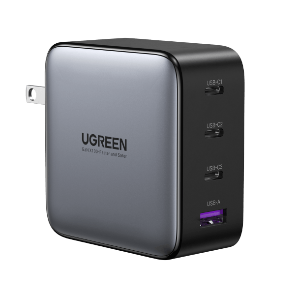 UGREEN Nexode 100W USB C 4-Port Wall Charger Bundle + 3.3ft 100W USB C Cable 2 Pack