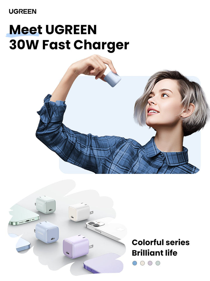 Buy UGREEN 90666 Nexode 30W Mini USB C Charger With GaN Tech For  Smartphone, MacBook(Grey) Online at Best Prices in India - JioMart.