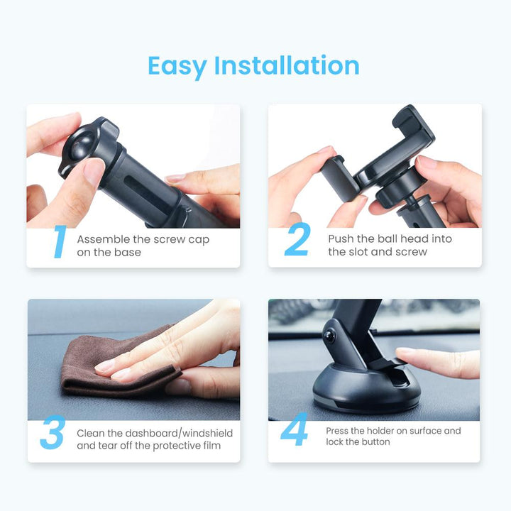 UGREEN Mobile Phone Holder Car Magnet Strong N52 Magnetic Mobile Phone  Holder Car for Dashboard Bombproof Suction Cup 360° Adjustable Magnetic Car  Mount Compatible with iPhone 14 13 12 Galaxy Xiaomi 